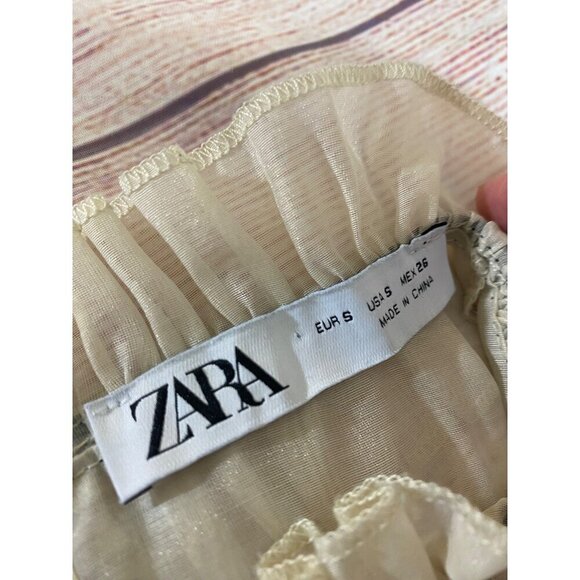 Zara Women's Black Constrasting Organza Combination Top - Small - Picture 6 of 14